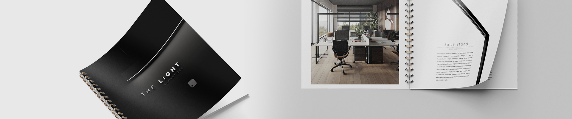 Lena Lighting- zdjecie katalogów na biurku